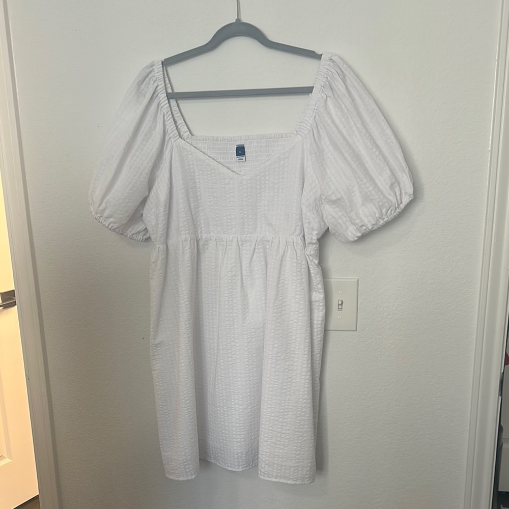 White Puff Sleeve Dress